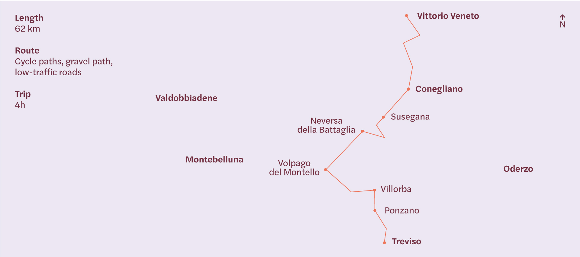 Munich-Venice in the portion of Vittorio Veneto / Treviso